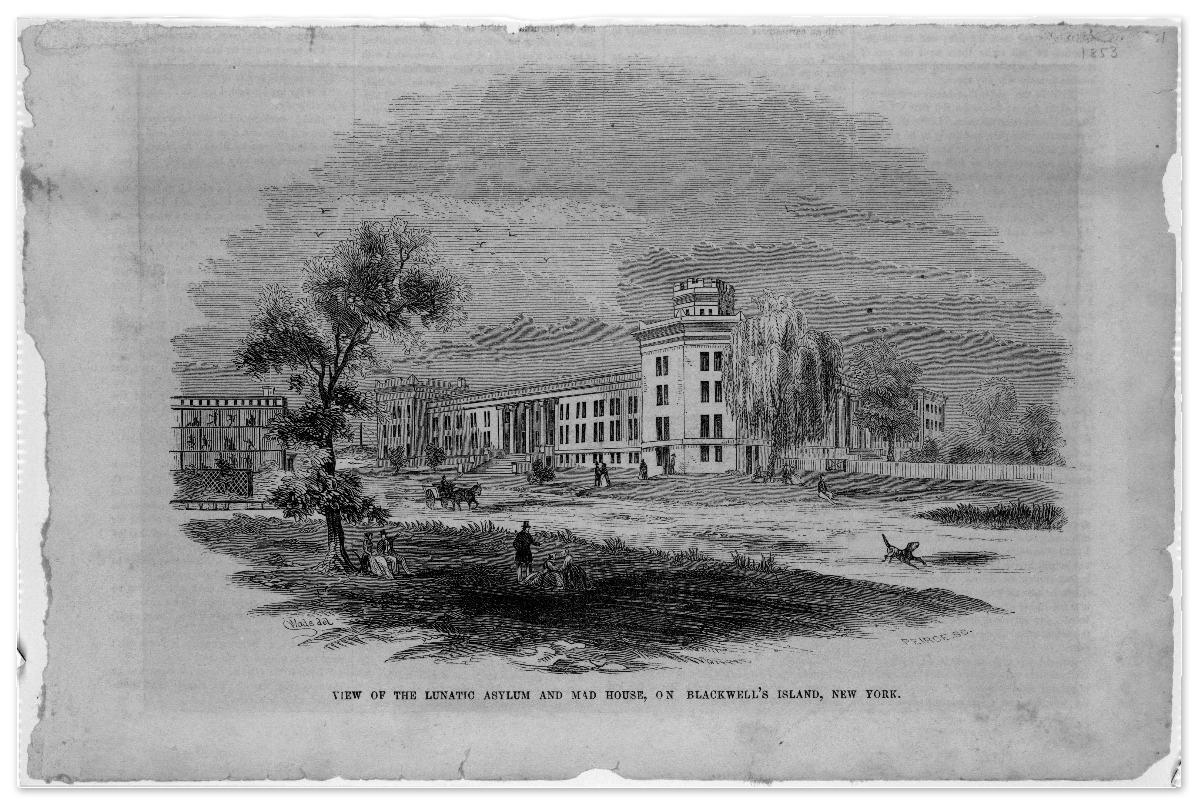View of the Lunatic Asylum and Mad House, on Blackwell's Island, New York